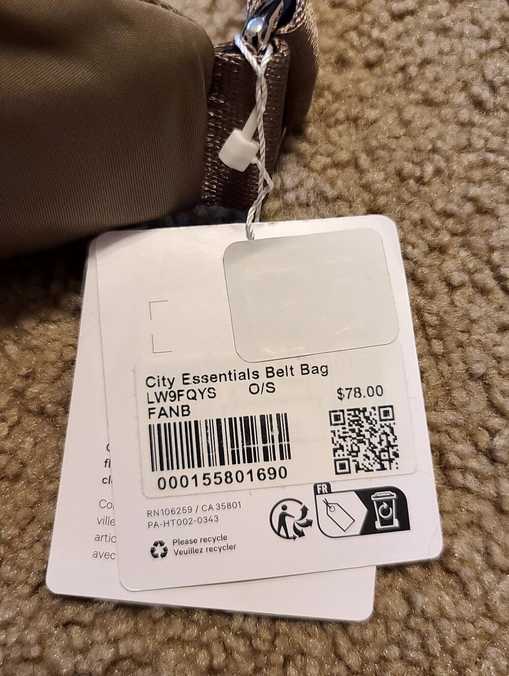 Lululemon City Essentials Beige/Tan Belt Bag - Picture 6 of 9